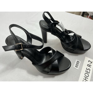 Womans Abbleet Platform Sandals 10 Black Open Toe Ankle Strap Heel NWOT